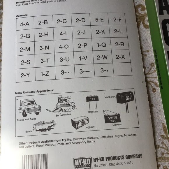 HY-KO Products Self-Adhesive Letters - 61 Self-Stick LetterS - MM-7L - New ! - Picture 2 of 4